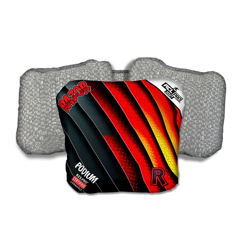 Podium PRO Edgework Silver Back Cornhole Bags