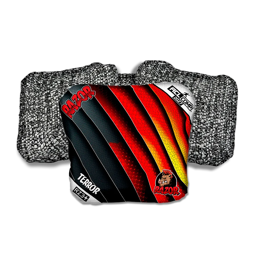 Terror COMP Edgework Salt Pepper Back Cornhole Bags