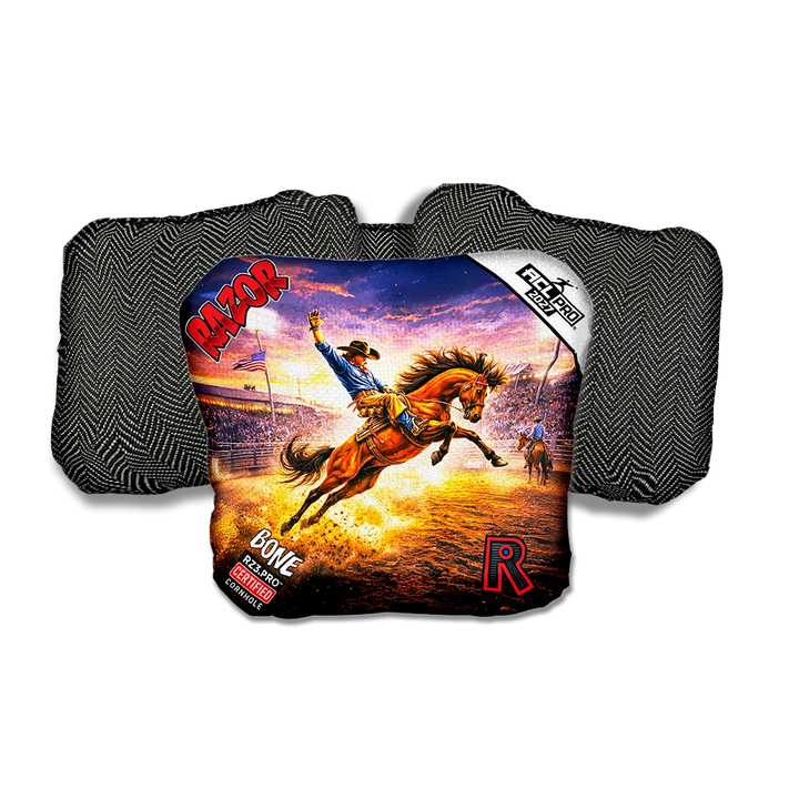 Bone PRO Eight Seconds Black Back Cornhole Bags