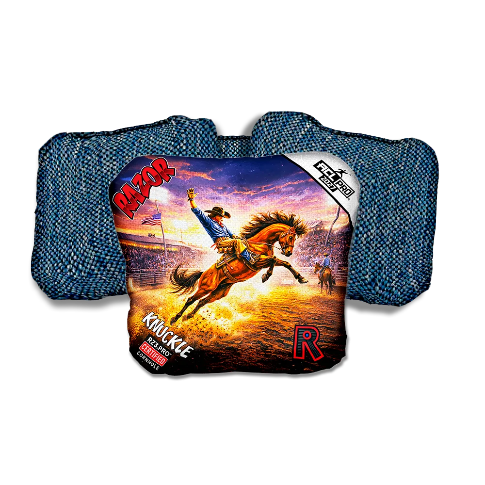 Knuckle PRO Eight Seconds Blue Back Cornhole Bags