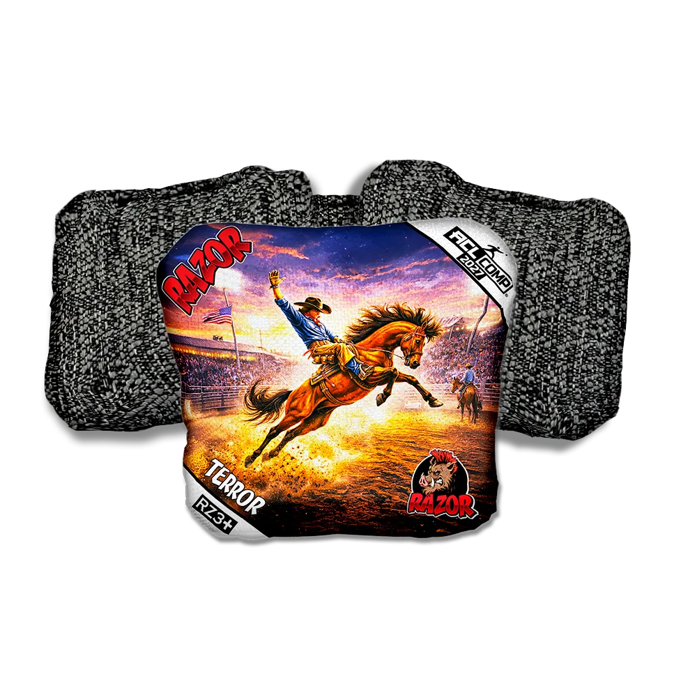 Terror COMP Eight Seconds Black Back Cornhole Bags