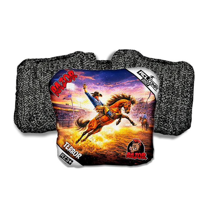 Terror COMP Eight Seconds Black Back Cornhole Bags