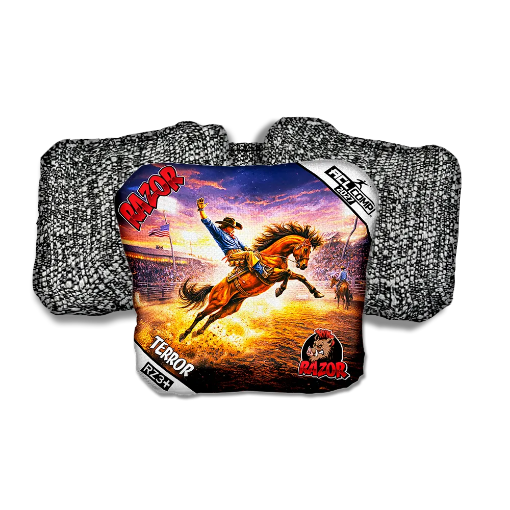 Terror COMP Eight Seconds Salt Pepper Back Cornhole Bags