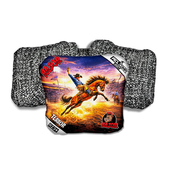 Terror COMP Eight Seconds Salt Pepper Back Cornhole Bags