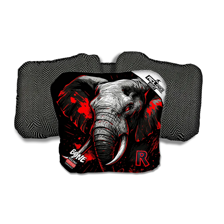 Bone PRO Elephant Black Series Black Back Cornhole Bags
