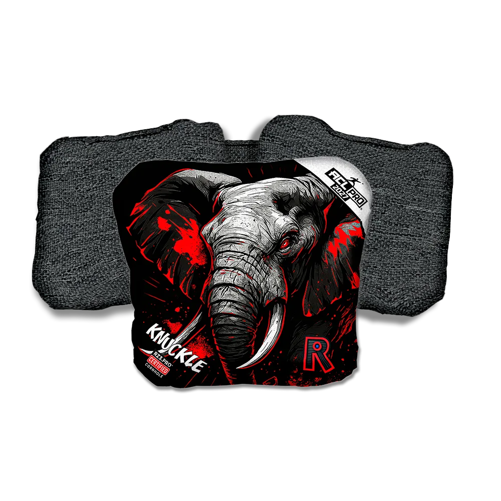 Knuckle PRO Elephant Black Series Black Back Cornhole Bags