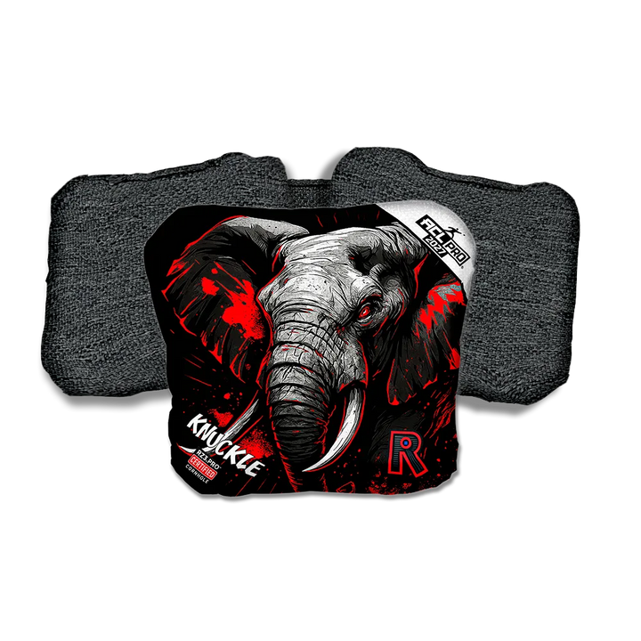 Knuckle PRO Elephant Black Series Black Back Cornhole Bags