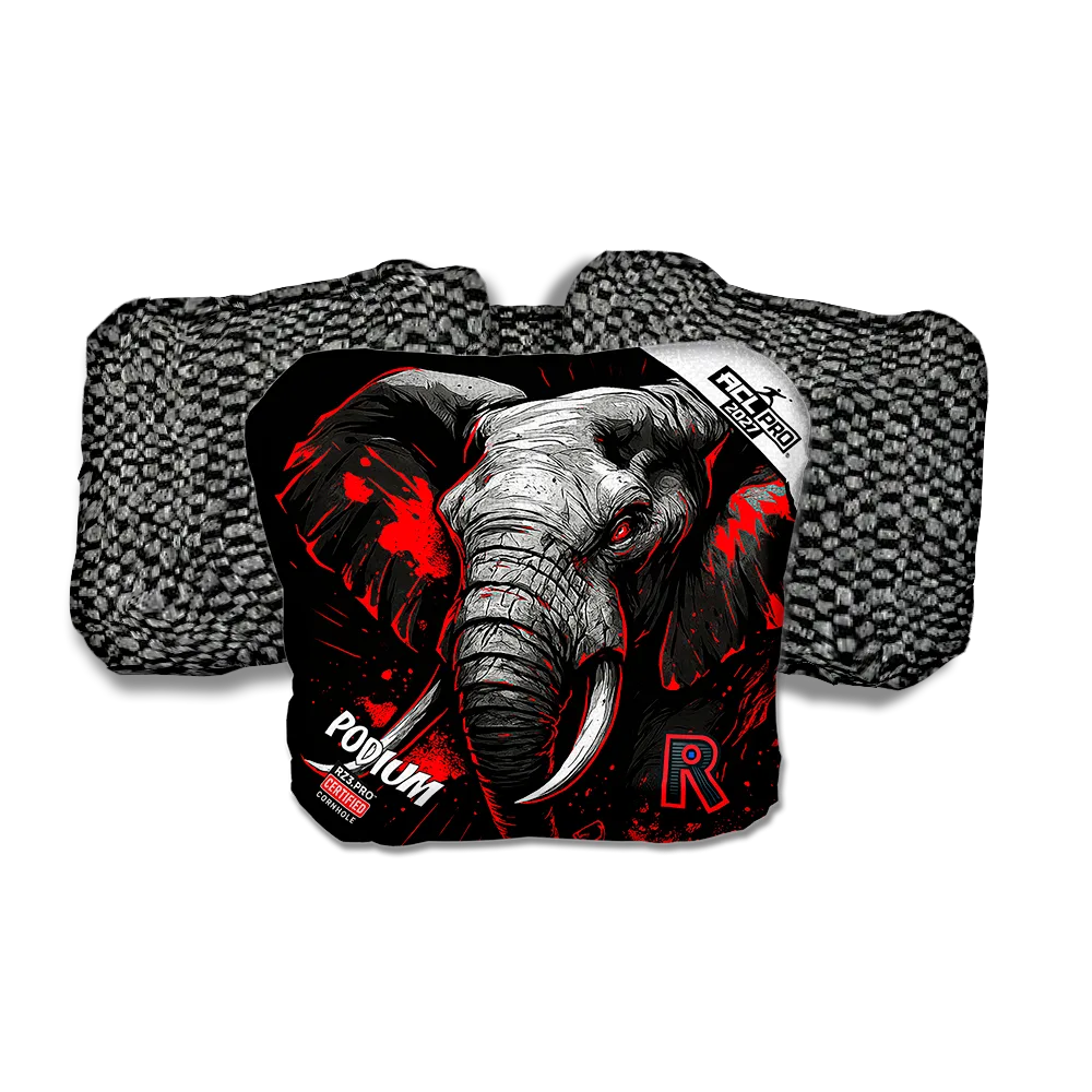 Podium PRO Elephant Black Series Black Back Cornhole Bags