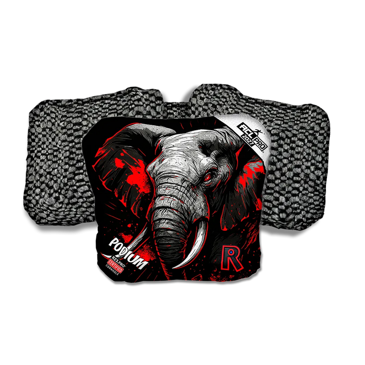 Podium PRO Elephant Black Series Black Back Cornhole Bags