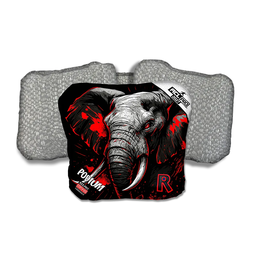 Podium PRO Elephant Black Series Silver Back Cornhole Bags