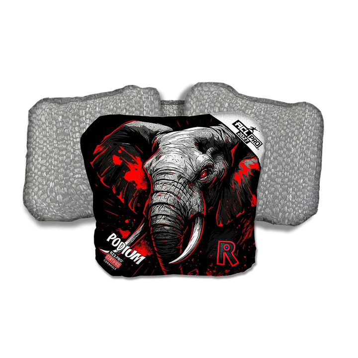 Podium PRO Elephant Black Series Silver Back Cornhole Bags