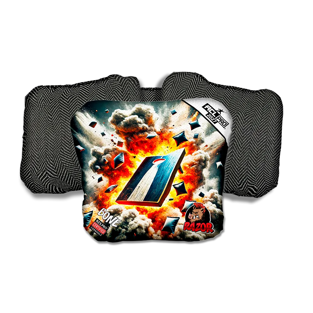 Bone PRO Explosive Black Back Cornhole Bags