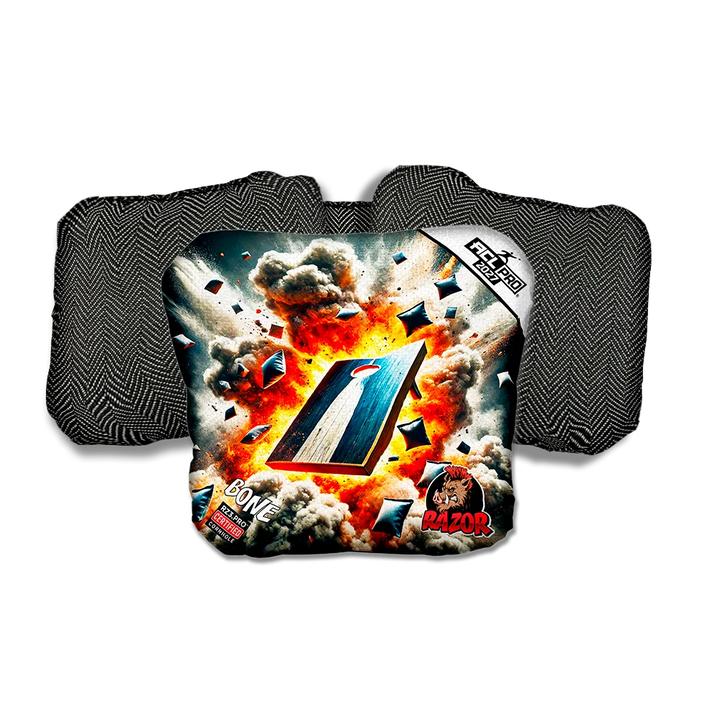 Bone PRO Explosive Black Back Cornhole Bags