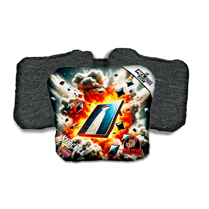 Knuckle PRO Explosive Black Back Cornhole Bags