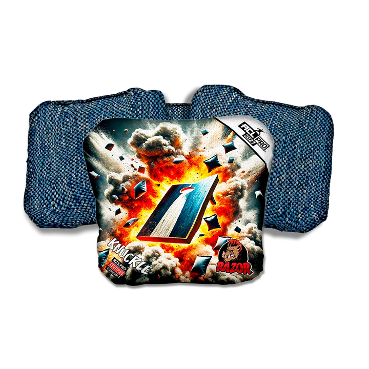 Knuckle PRO Explosive Blue Back Cornhole Bags