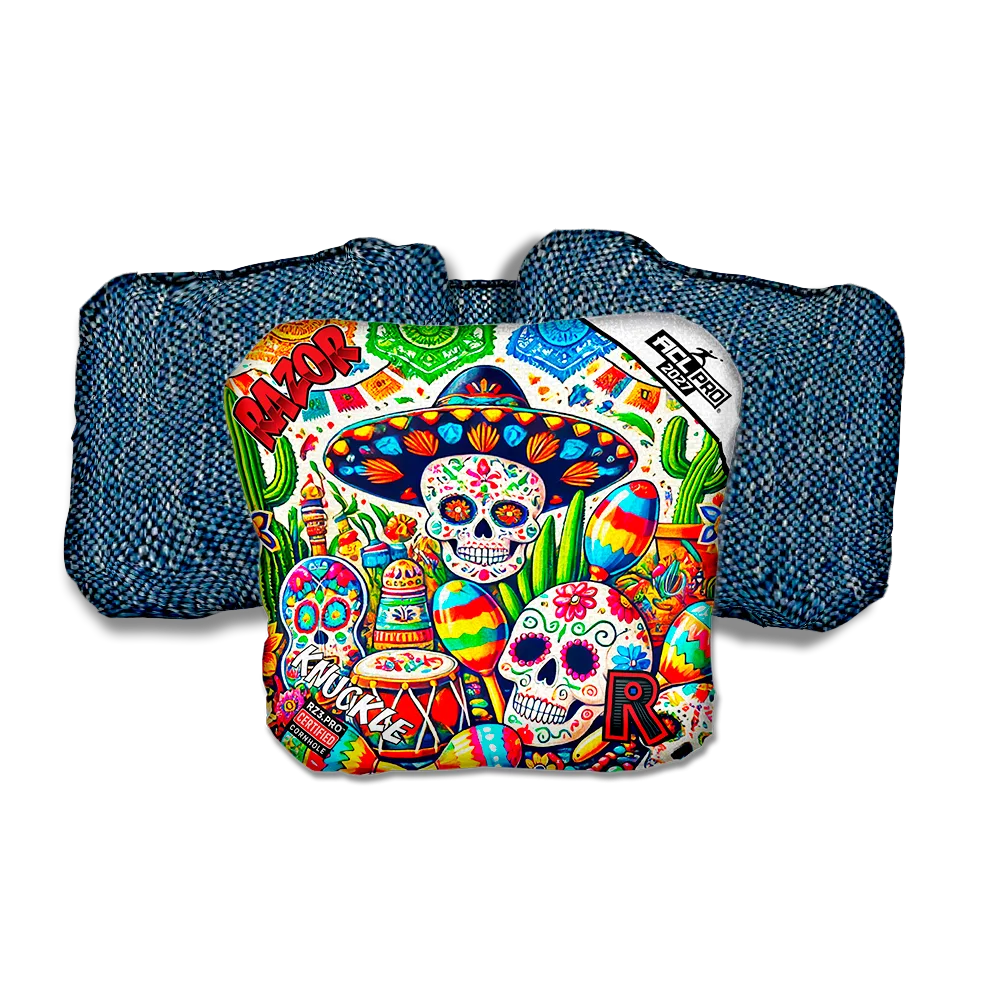 Knuckle PRO Fiesta Blue Back Cornhole Bags