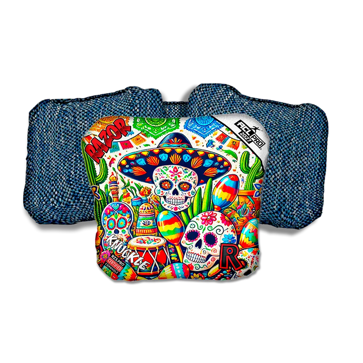 Knuckle PRO Fiesta Blue Back Cornhole Bags