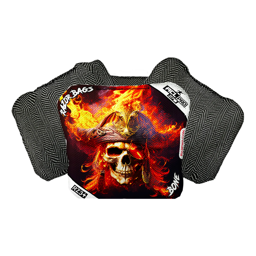 Bone | Fire Pirate | ACL PRO Razor Cornhole Bags