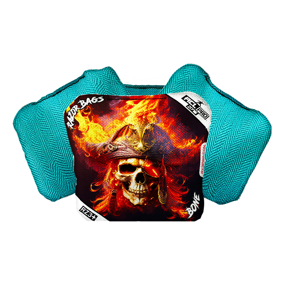 Bone | Fire Pirate | ACL PRO Razor Cornhole Bags