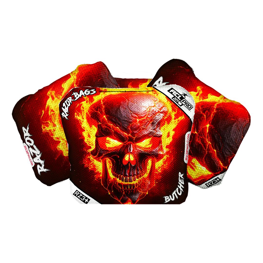 Butcher | Fire Skull | ACL PRO Razor Cornhole Bags