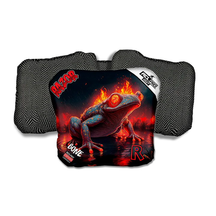 Bone PRO Fire Belly Black Back Cornhole Bags