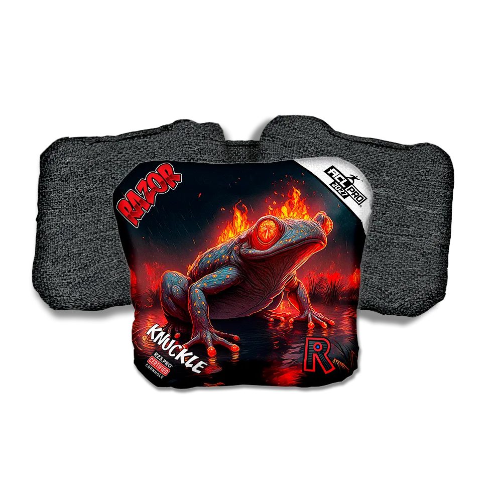 Knuckle PRO Fire Belly Black Back Cornhole Bags