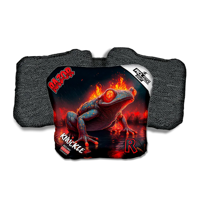 Knuckle PRO Fire Belly Black Back Cornhole Bags
