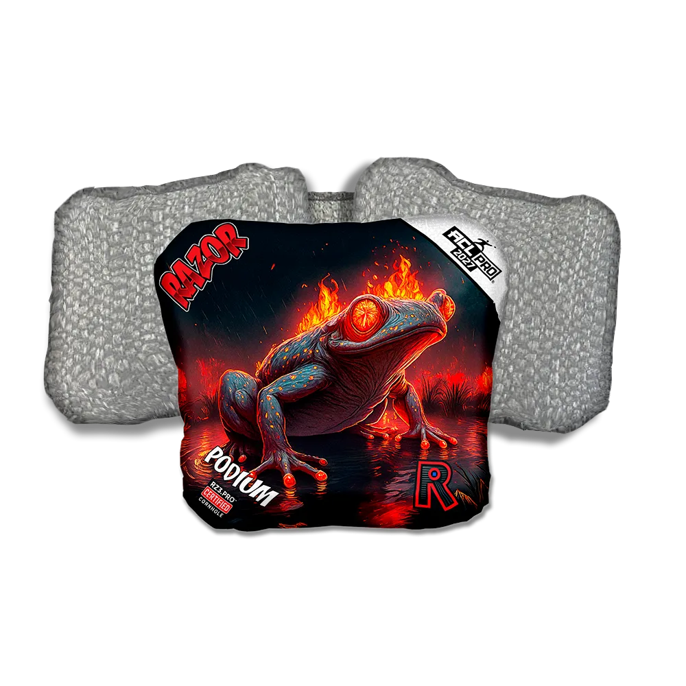 Podium PRO Fire Belly Silver Back Cornhole Bags