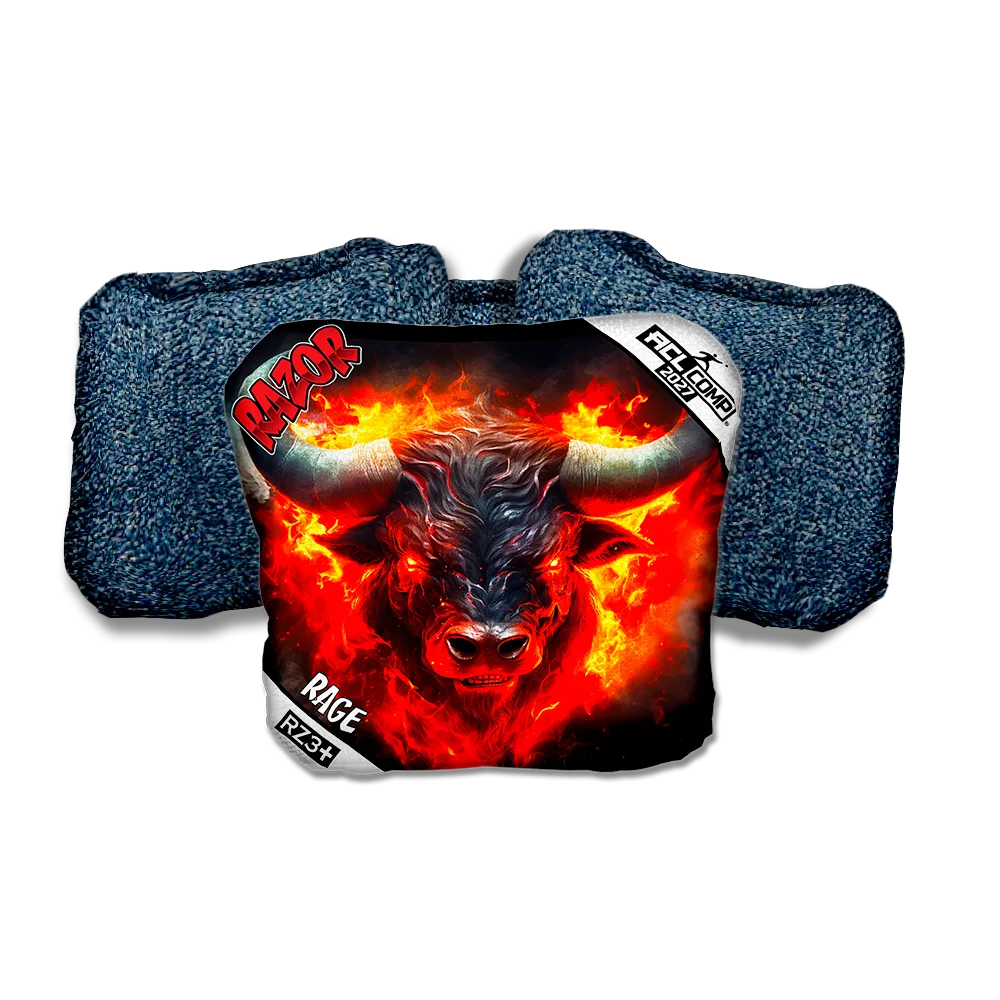 Rage COMP Fire Buffalo ACL COMP Razor Cornhole Bags Blue Back Cornhole Bags