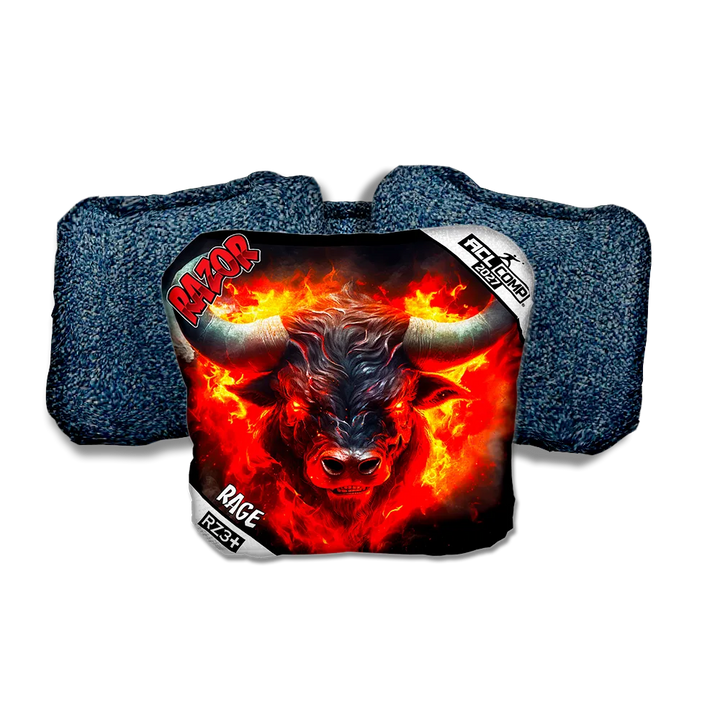 Rage COMP Fire Buffalo ACL COMP Razor Cornhole Bags Blue Back Cornhole Bags