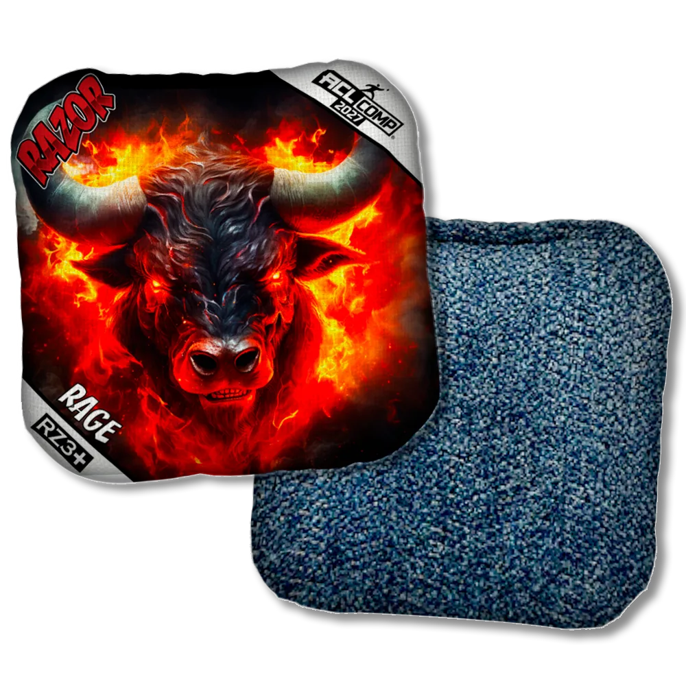 Rage COMP Fire Buffalo ACL COMP Razor Cornhole Bags Blue Back Product View