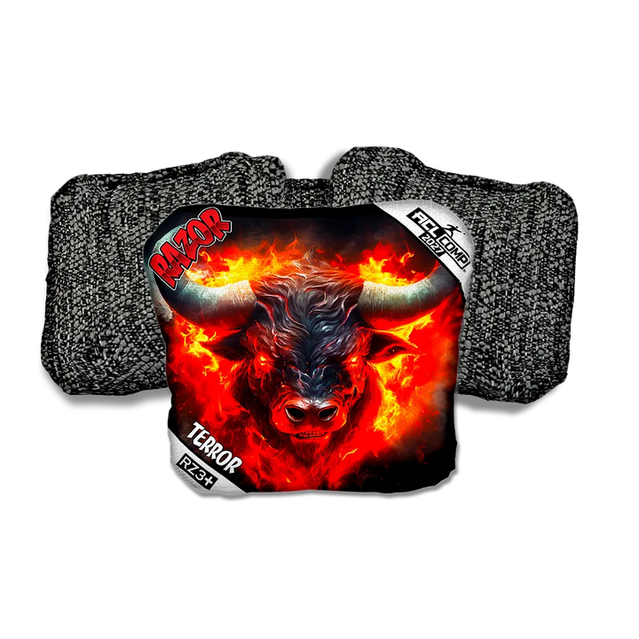 Terror COMP Fire Buffalo ACL COMP Razor Cornhole Bags Black Back Cornhole Bags