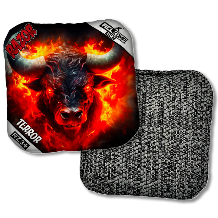Terror COMP Fire Buffalo ACL COMP Razor Cornhole Bags Black Back Product View