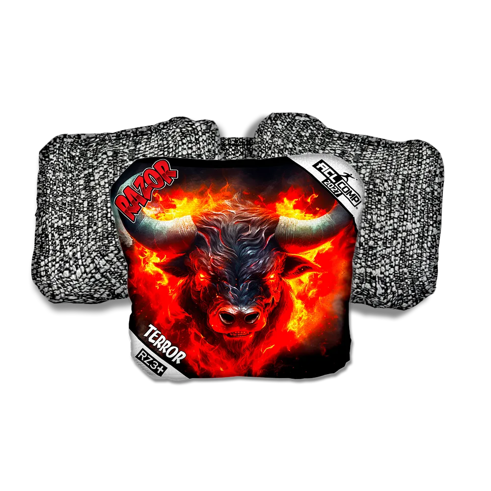 Terror COMP Fire Buffalo ACL COMP Razor Cornhole Bags Salt Pepper Back Cornhole Bags