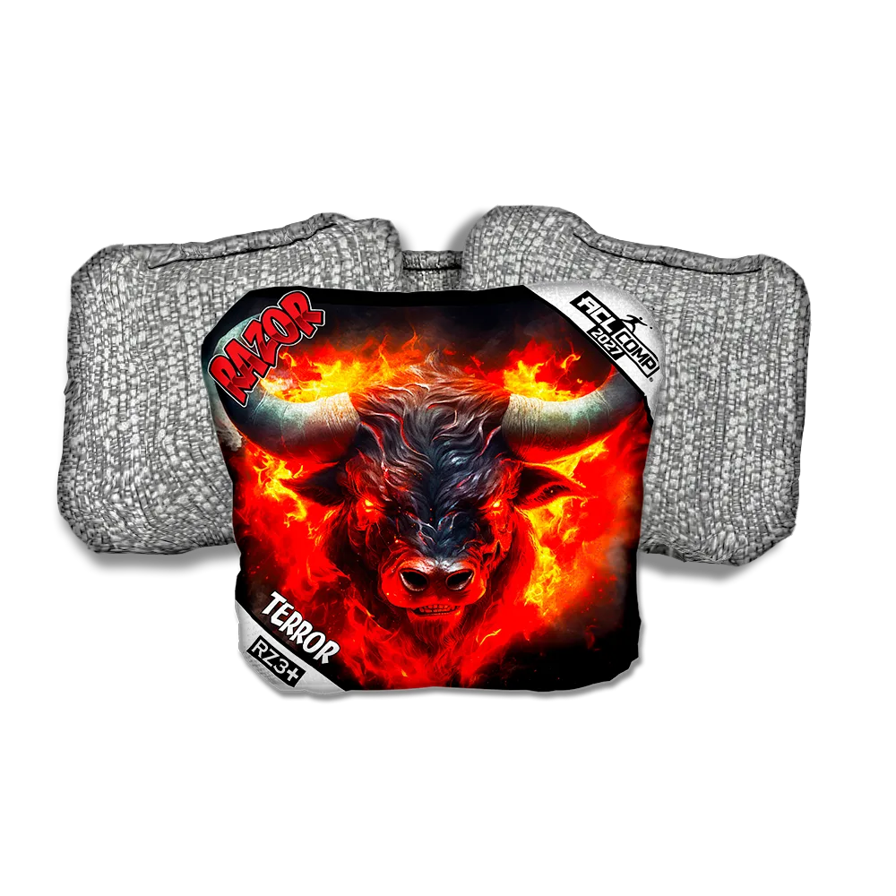 Terror COMP Fire Buffalo ACL COMP Razor Cornhole Bags Silver Back Cornhole Bags