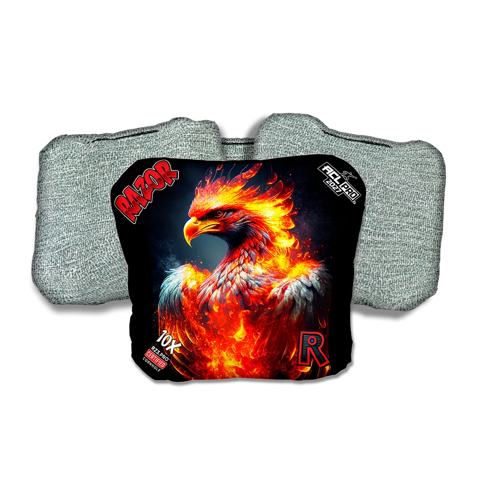 10 X PRO Fire Phoenix Light Back Cornhole Bags