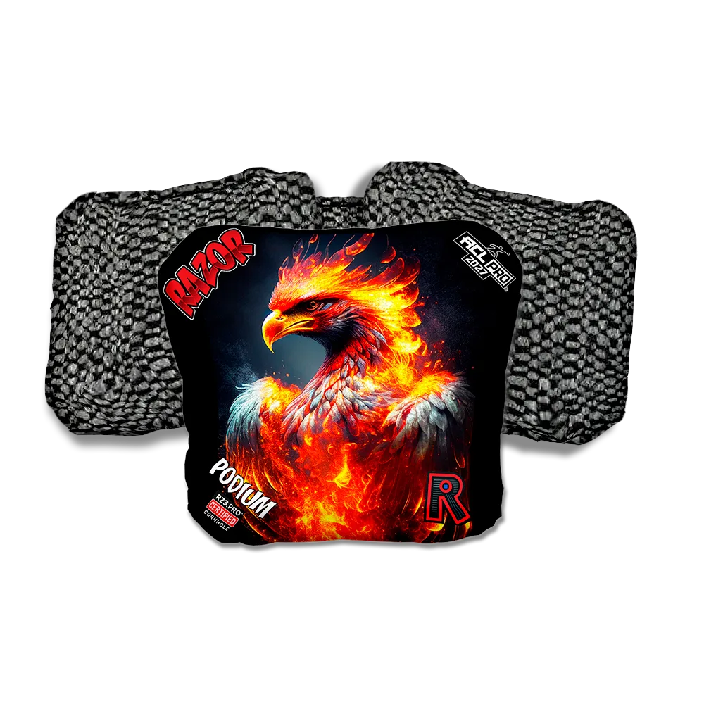 Podium PRO Fire Phoenix Black Back Cornhole Bags