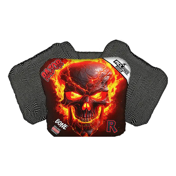 Bone | Fire Skull | ACL PRO Razor Cornhole Bags