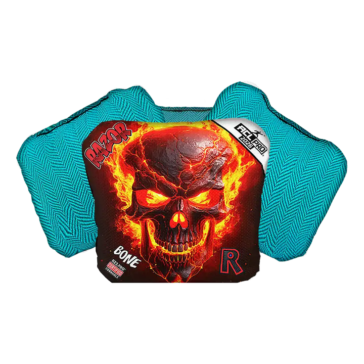 Bone | Fire Skull | ACL PRO Razor Cornhole Bags