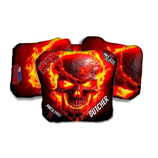 Butcher PRO Fire Skull Cornhole Bags
