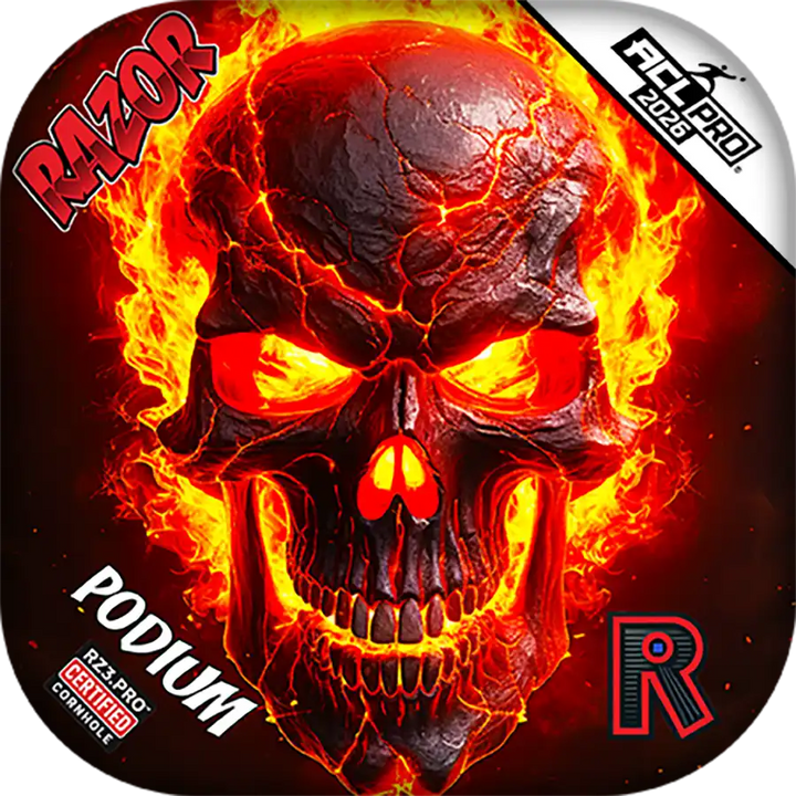 Podium | Fire Skull | ACL PRO Razor Cornhole Bags