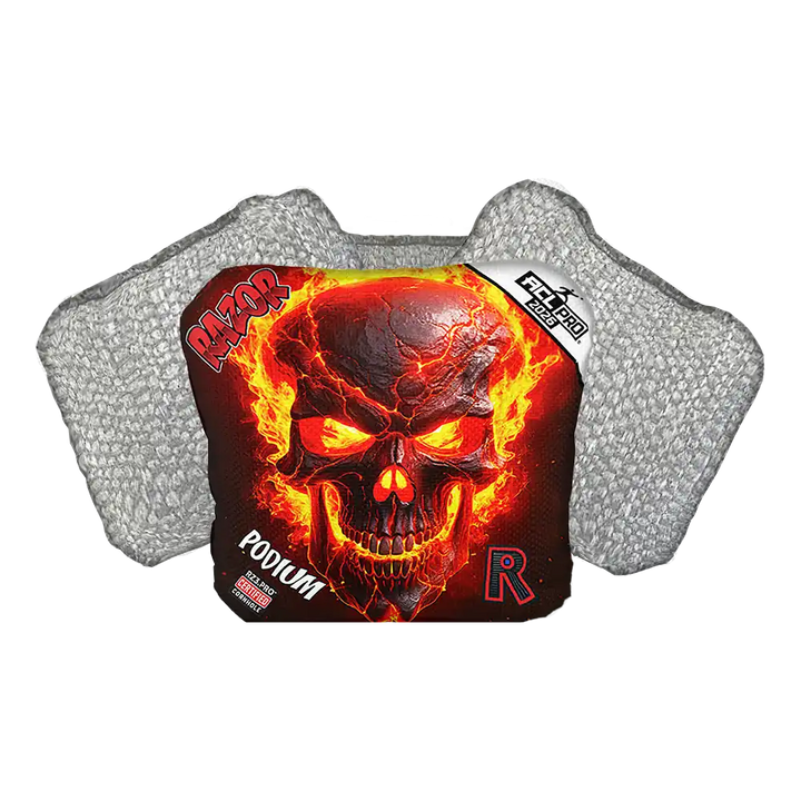 Podium | Fire Skull | ACL PRO Razor Cornhole Bags