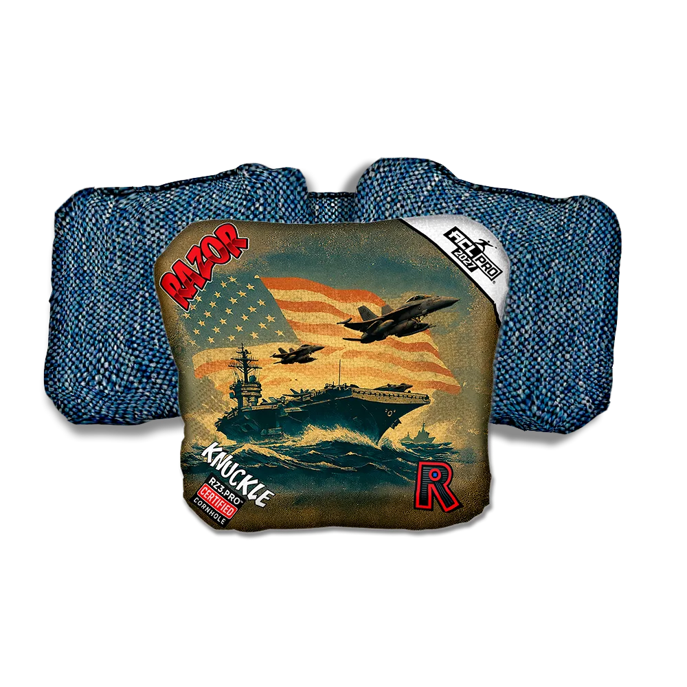 Knuckle PRO Flagship Blue Back Cornhole Bags