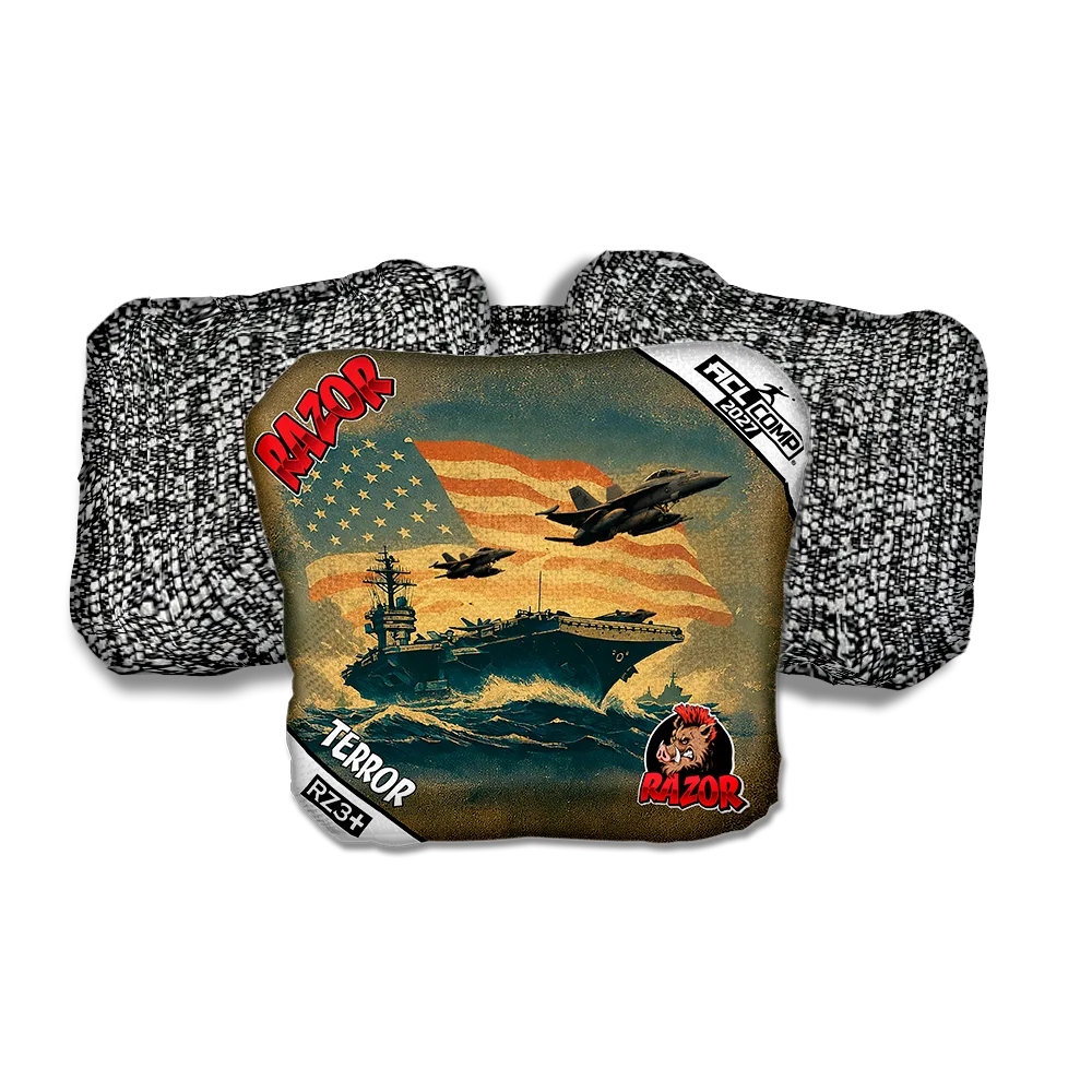 Terror COMP Flagship Salt Pepper Back Cornhole Bags