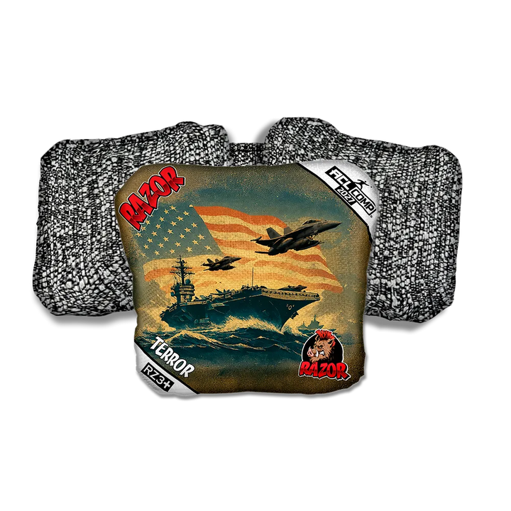 Terror COMP Flagship Salt Pepper Back Cornhole Bags
