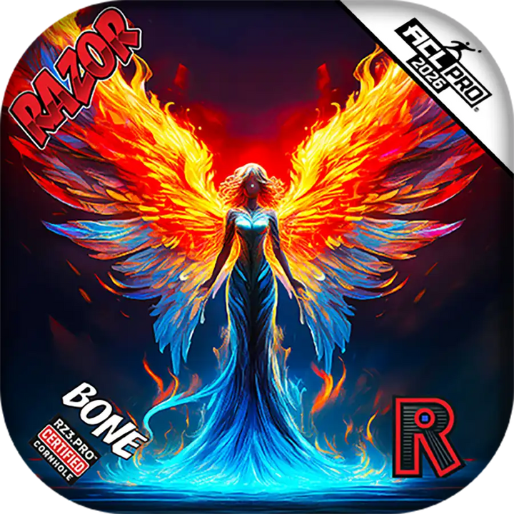 Bone | Flame Angel | ACL PRO Razor Cornhole Bags