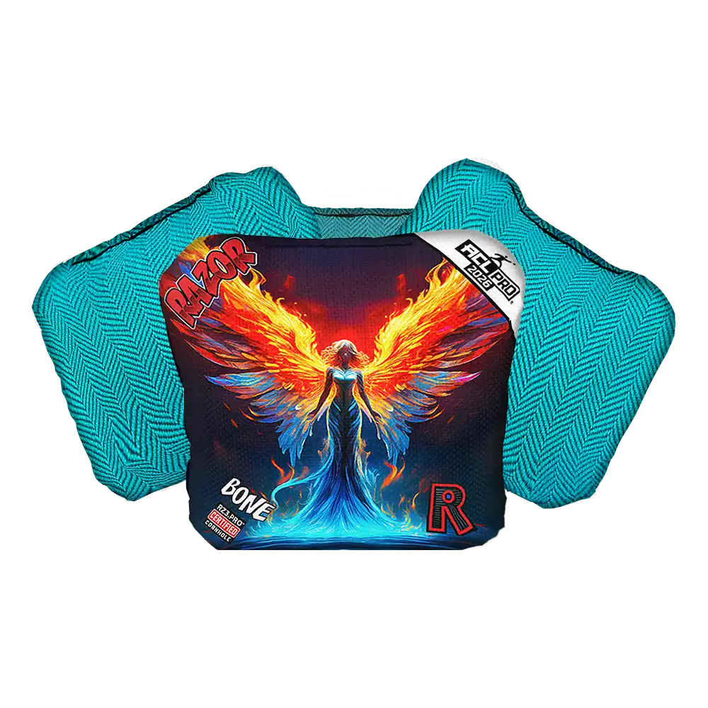 Bone | Flame Angel | ACL PRO Razor Cornhole Bags
