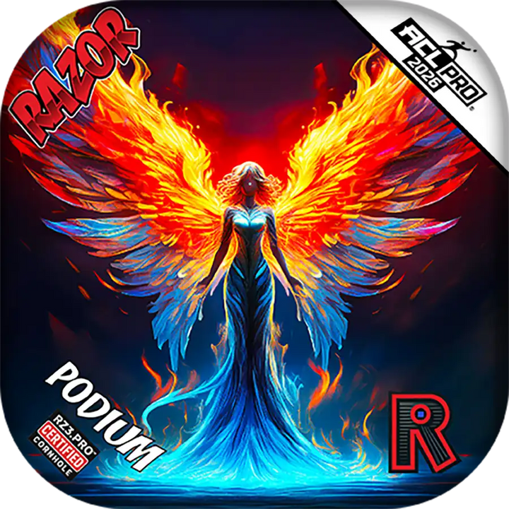 Podium | Flame Angel | ACL PRO Razor Cornhole Bags