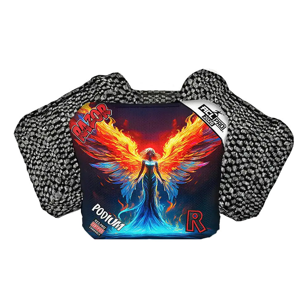 Podium | Flame Angel | ACL PRO Razor Cornhole Bags
