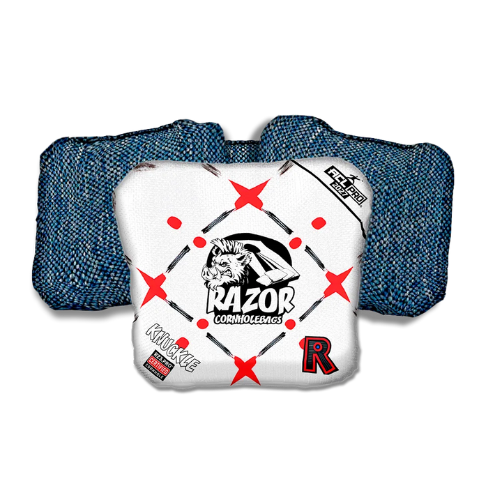 Knuckle PRO Four Corners Blue Back Cornhole Bags